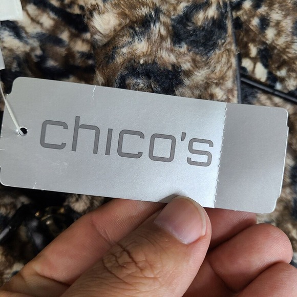 Chico’s Jacket‎ Womens Small 0 Brown Faux-Fur Queen Of Elegance Margaret Zip - Picture 9 of 16